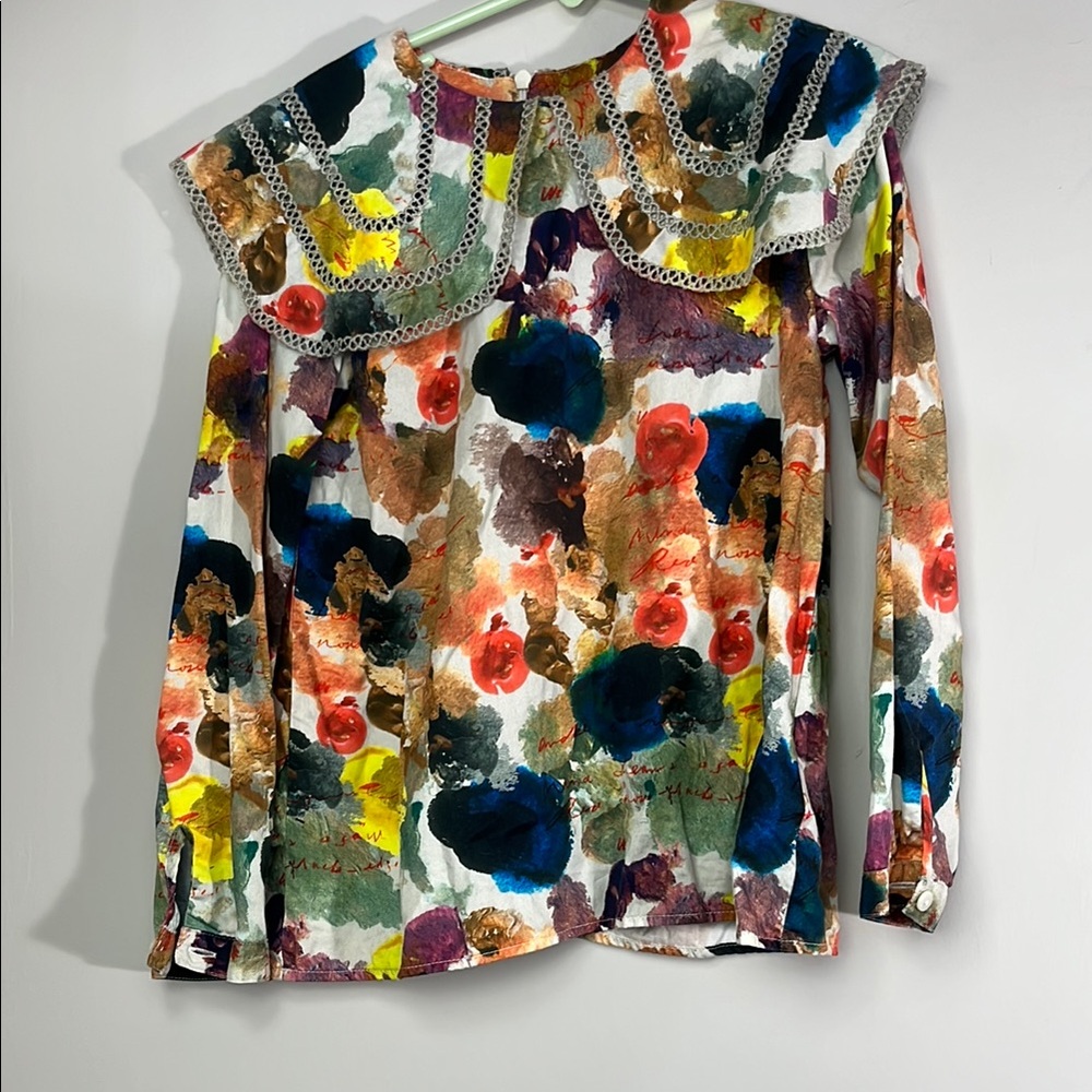 Wolf & Rita abstract multicolor blouse with collar